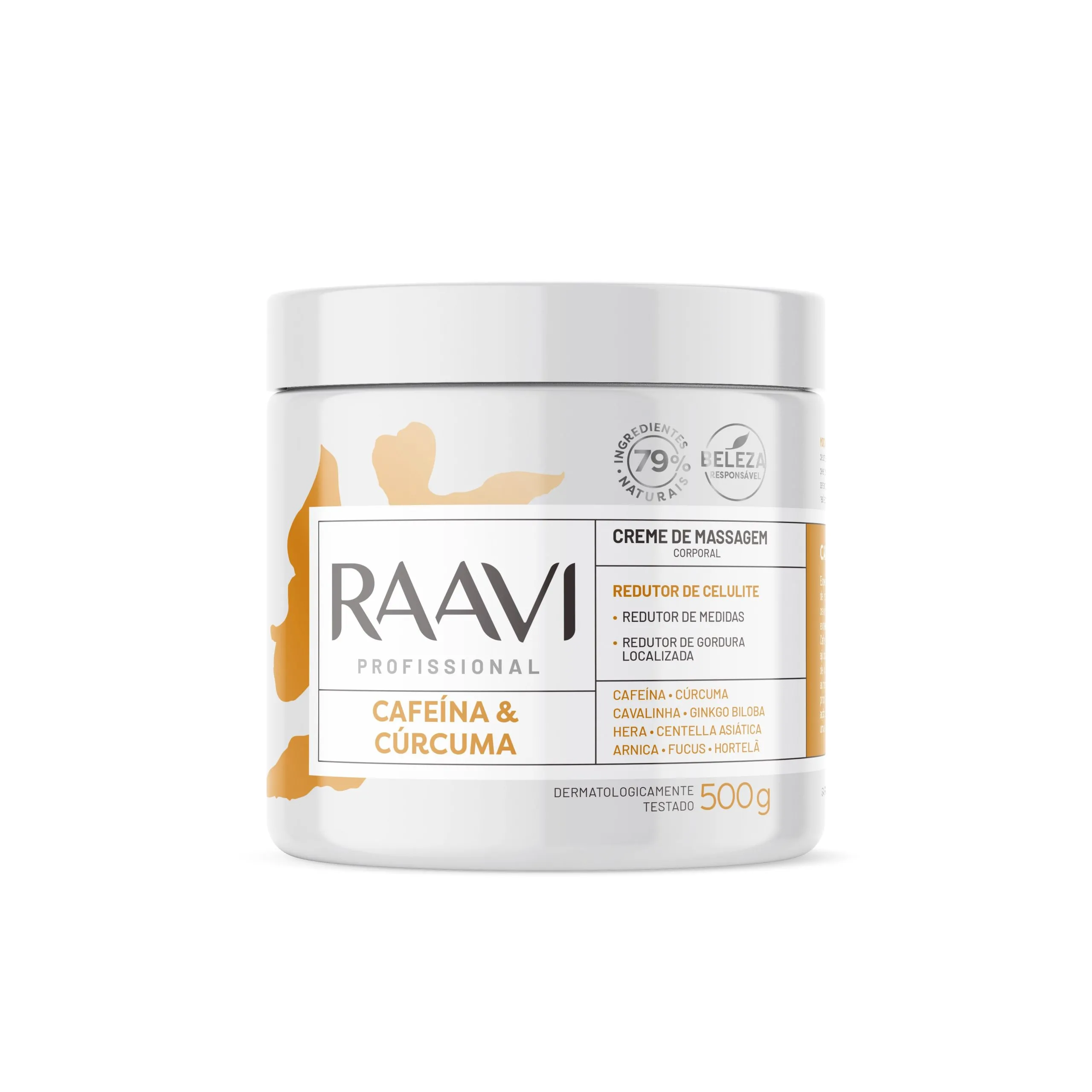 CREME DE MASSAGEM CORPORAL RAAVI CAFEÍNA & CURCUMA