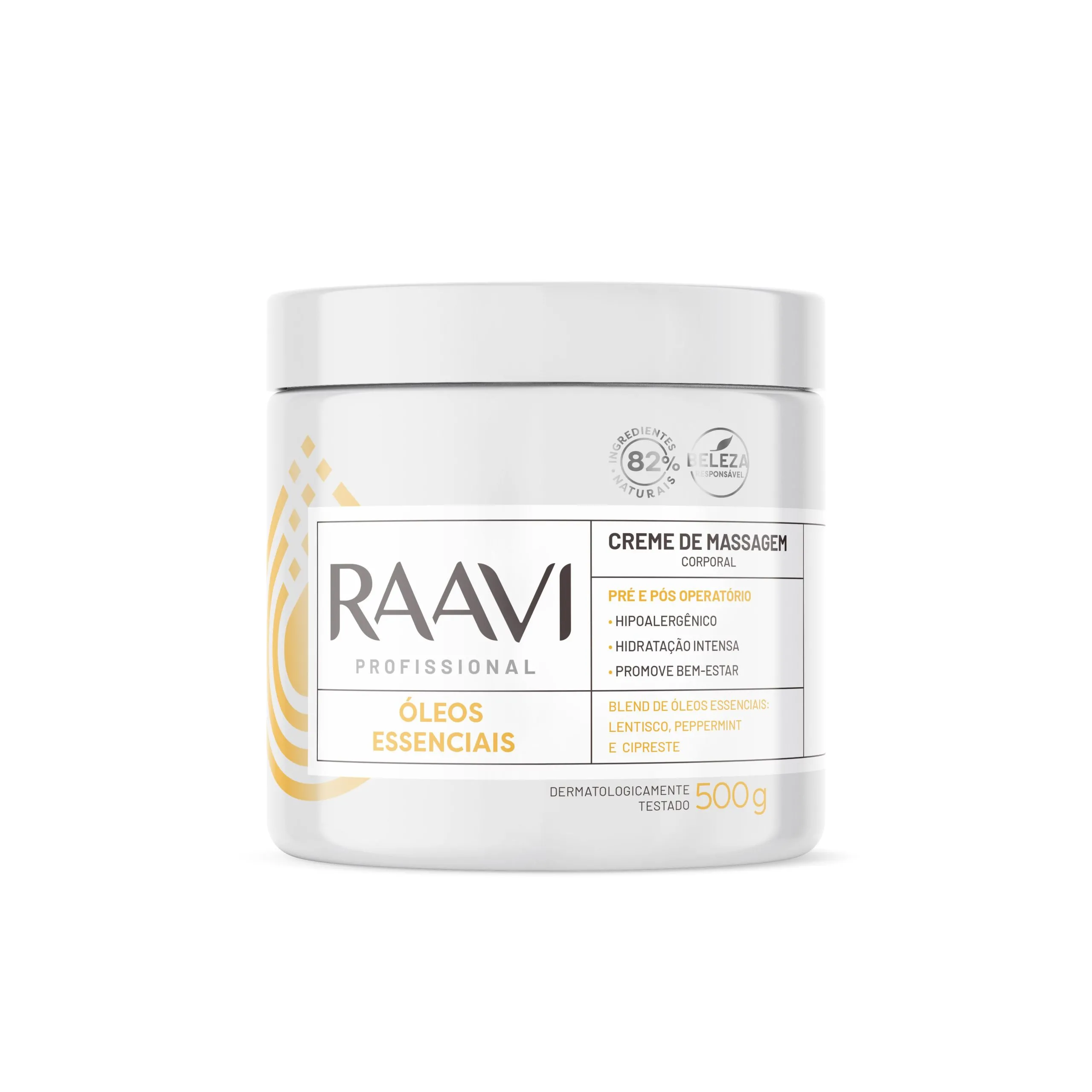 CREME DE MASSAGEM RAAVI ÓLEOS ESSENCIAIS