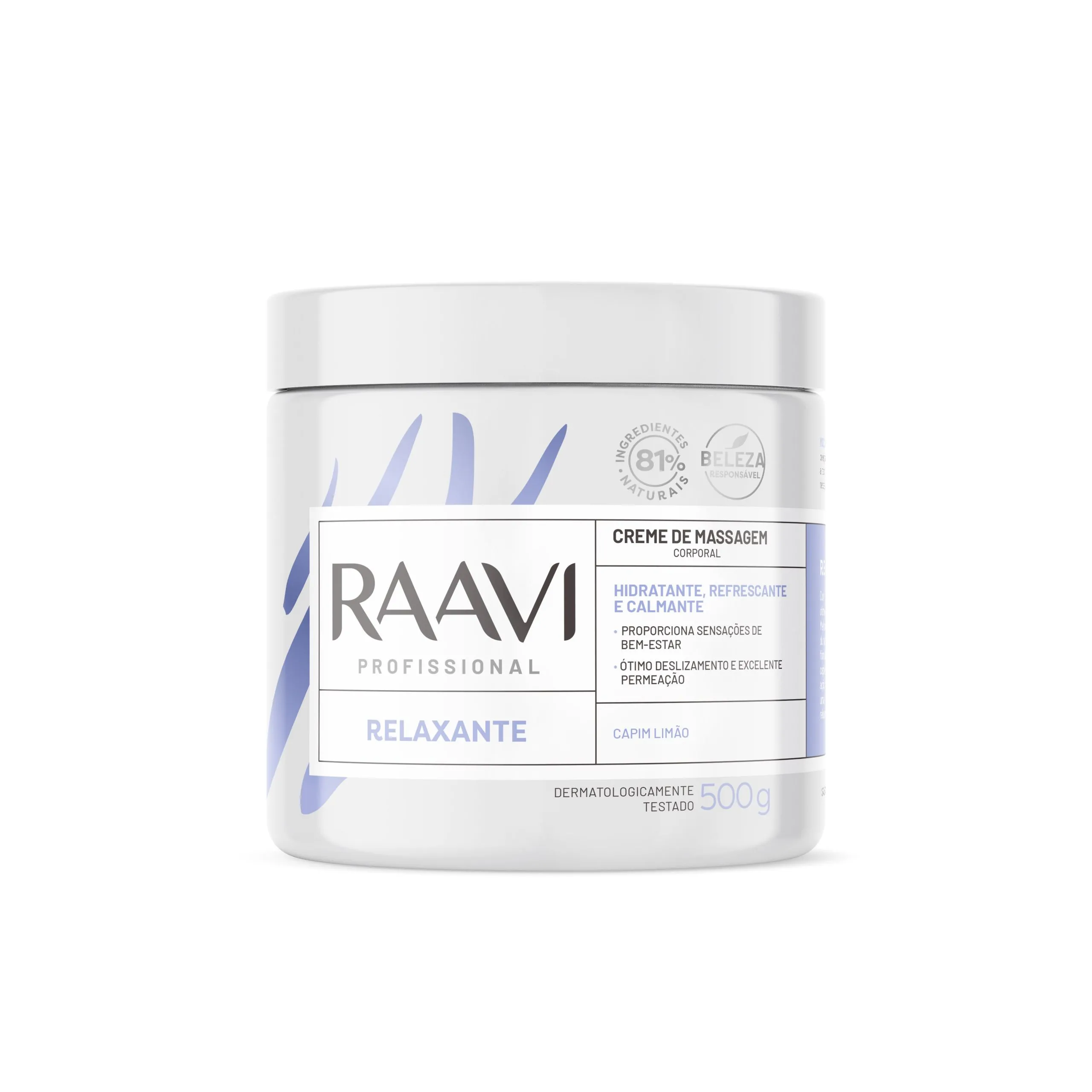 CREME DE MASSAGEM CORPORAL RAAVI RELAXANTE 500G