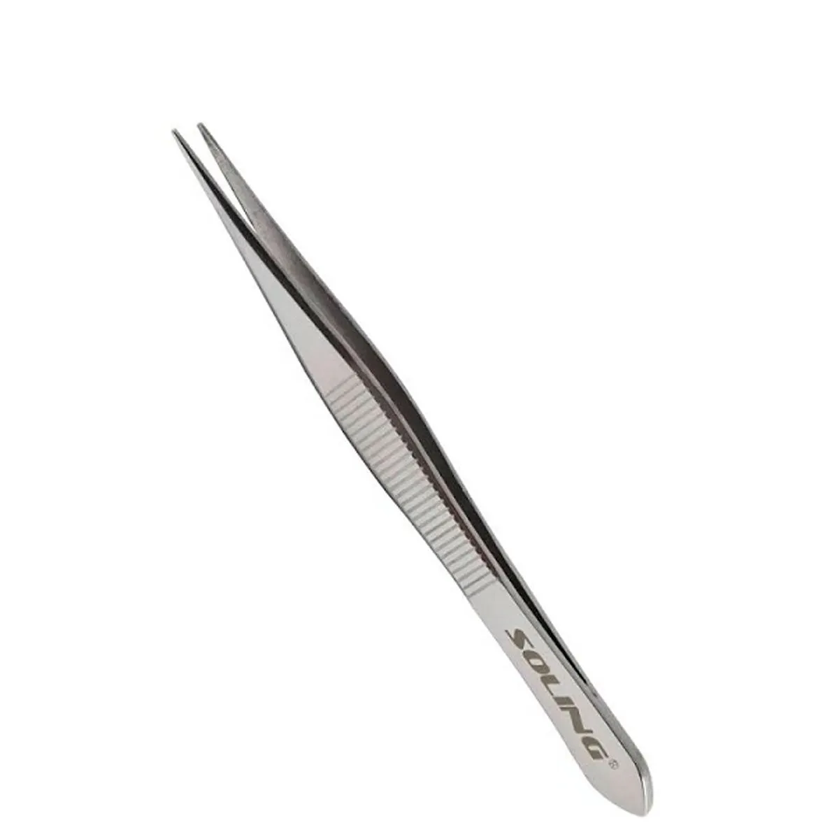 Pinça Ponta Fina Para Sobrancelhas Soling Prata