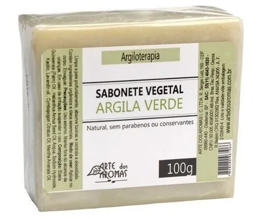 Sabonete Vegetal Argila Verde - Arte dos Aromas - Barra de 100g