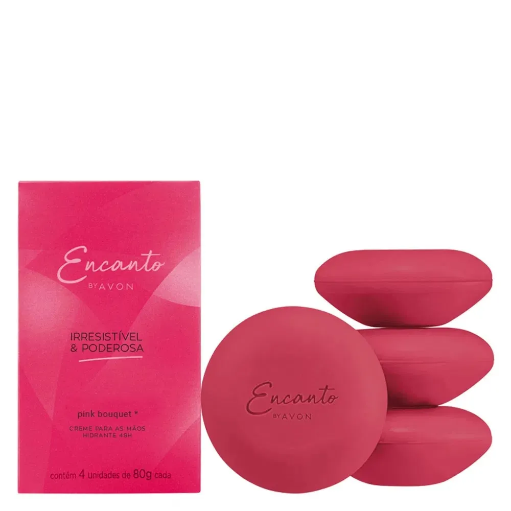 Sabonete Cremoso Encanto Irresistível & Poderosa - 4 x 80g Avon