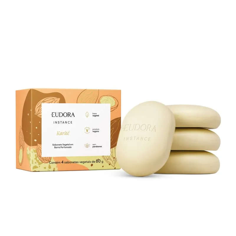 Sabonete Vegetal em Barra Perfumado Instance Karité 4x80g - Eudora