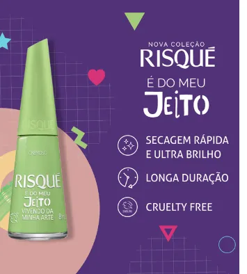 ESMALTE RISQUE E DO MEU JEITO VIVENDO DA MINHA ARTE 8ML