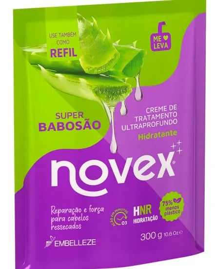 CREME DE TRATAMENTO NOVEX SUPER BABOSAO REFIL 300G