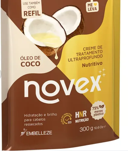 CREME DE TRATAMENTO NOVEX OLEO DE COCO REFIL 300G