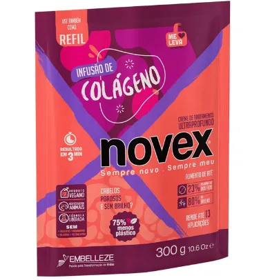 CREME DE TRATAMENTO NOVEX INFUSAO DE COLAGENO REFIL 300G