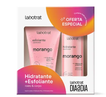 KIT LABOTRAT ESFOLIANTE E HIDRATANTE MORANGO 150/190ML