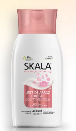 LOCAO HIDRATANTE SKALA LEITE ARROZ/ROSAS 400ML