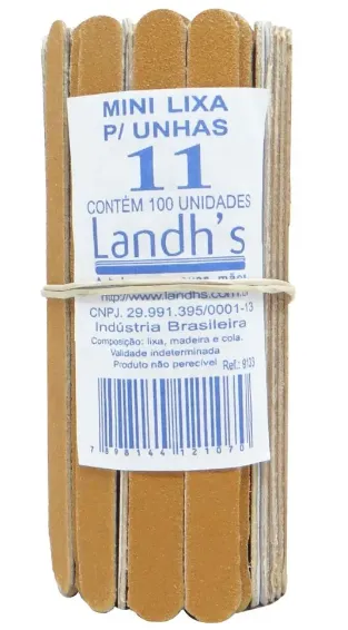 MINI LIXA LANDHS UNHAS 11CM COM 100UN REF.9133 Q100
