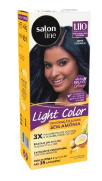COLORACAO LIGHT COLOR SALON LINE PRETO AZULADO INTENSO 1.110