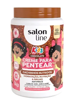 CREME PARA PENTEAR SALON LINE KIDS CHOCOLATE 1KG
