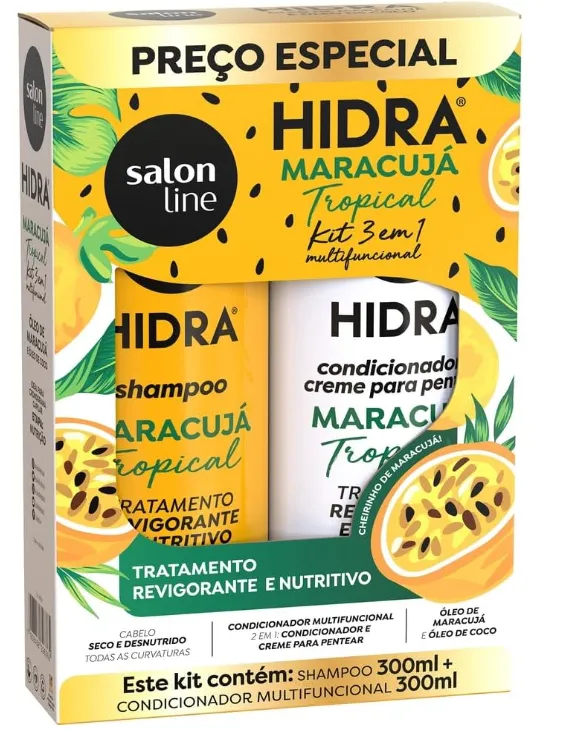 KIT SALON LINE SHAMPOO E CONDICIONADOR MARACUJA HIDRA 300ML