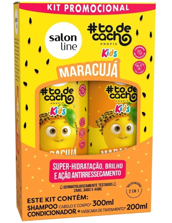 KIT SALON LINE KIDS SHAMPOO E CONDICIONADOR MARACUJA 300/200ML