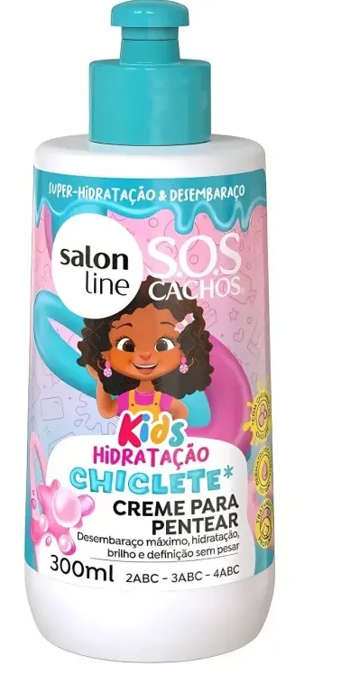 CREME PARA PENTEAR SALON LINE S.O.S KIDS CHICLETE 300ML