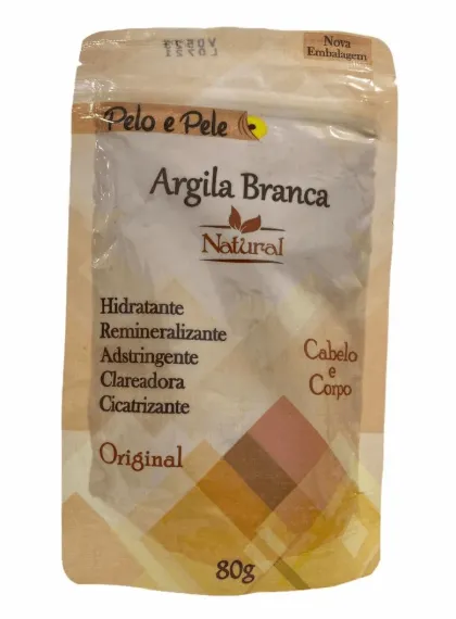 ARGILA BRANCA PELO E PELE 80G