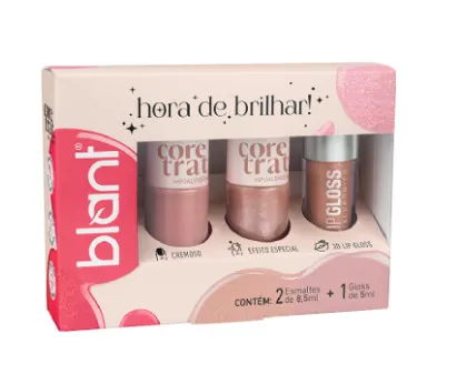 KIT 2 ESMALTE BLANT 8.5ML+1 LIP GLOS NEUTRO