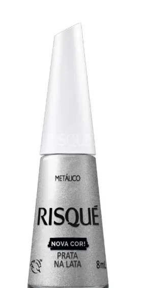 ESMALTE RISQUE NOVA COR PRATA NA LATA 8ML
