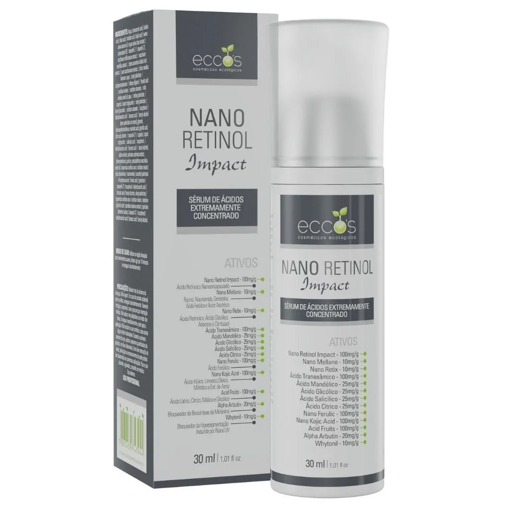 Sérum de Ácidos Clareador Nano Retinol Impact Eccos 30ml