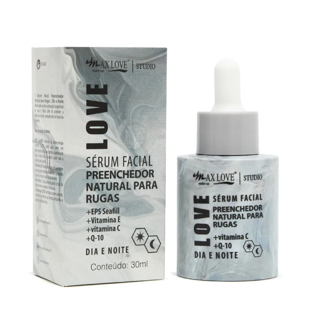 Sérum Facial Preenchedor Natural Para Rugas 30ml Max Love