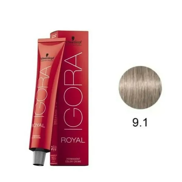Coloração 9-1 Schwarzkopf Igora Royal 60ml Louro Extra-Claro Cinza