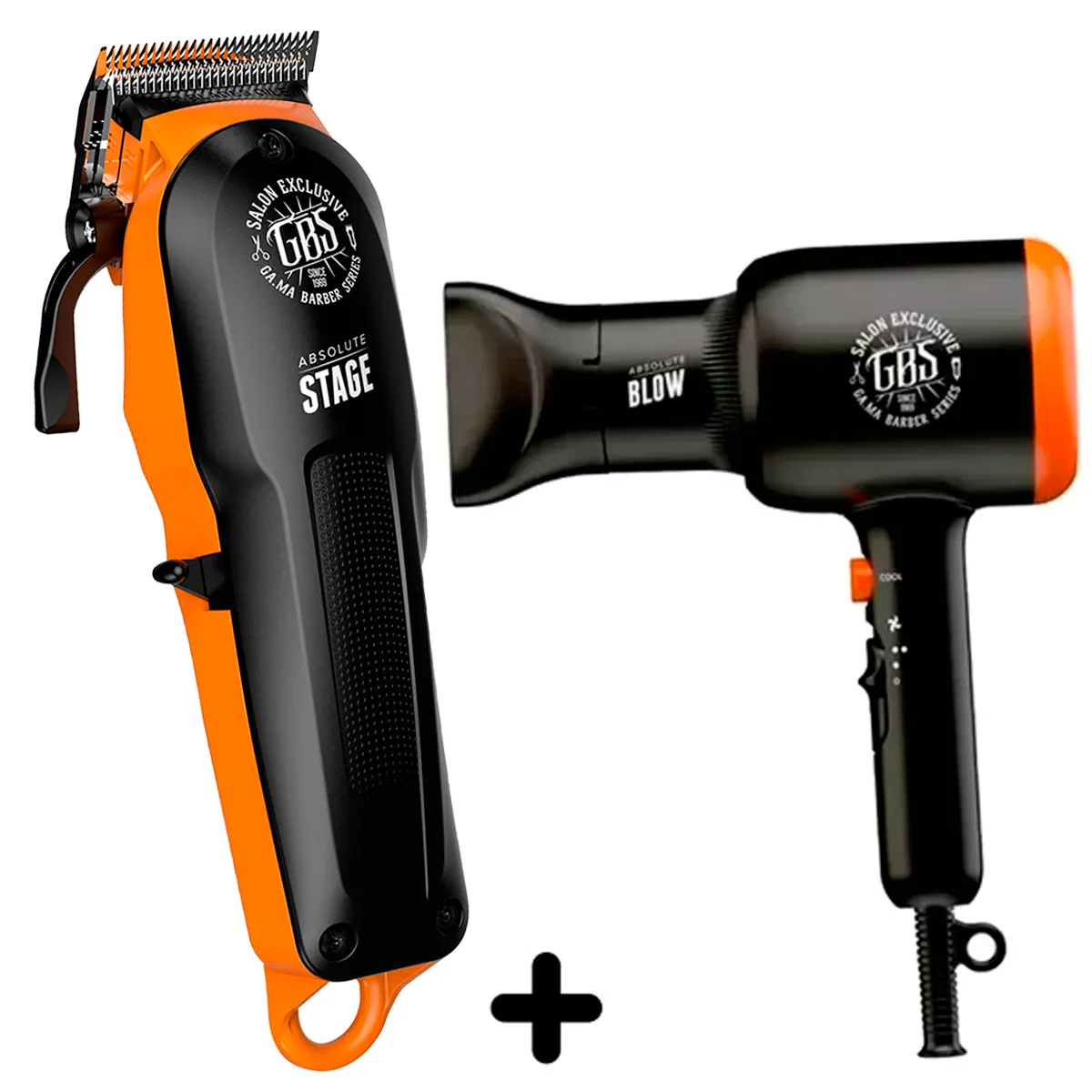 Kit Máquina de Corte GBS Absolute Stage + Secador Blow 2000w 220V