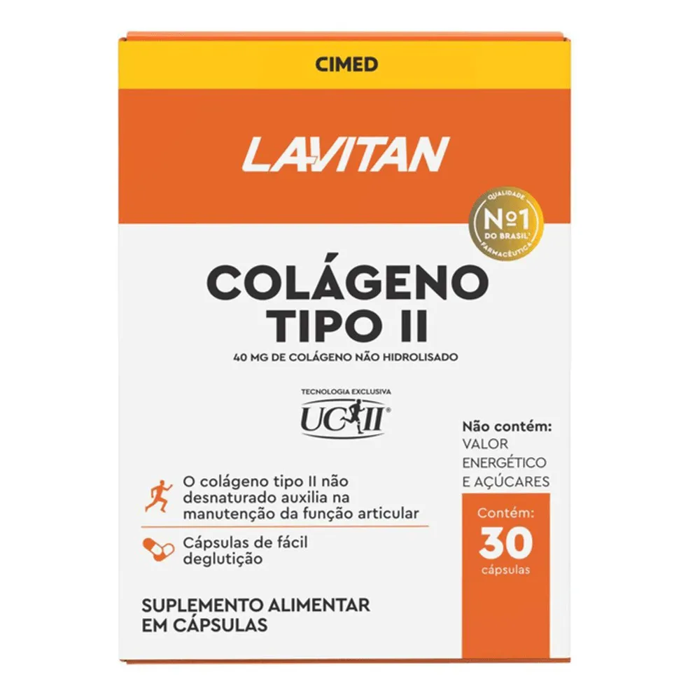 Suplemento Alimentar Colágeno Tipo II Lavitan 40mg 30 Cápsulas