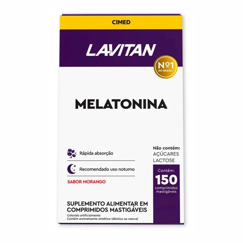 Suplemento Alimentar Lavitan Melatonina 0,21Mg Sabor Morango Com 150 Compimidos Mastigáveis Cimed