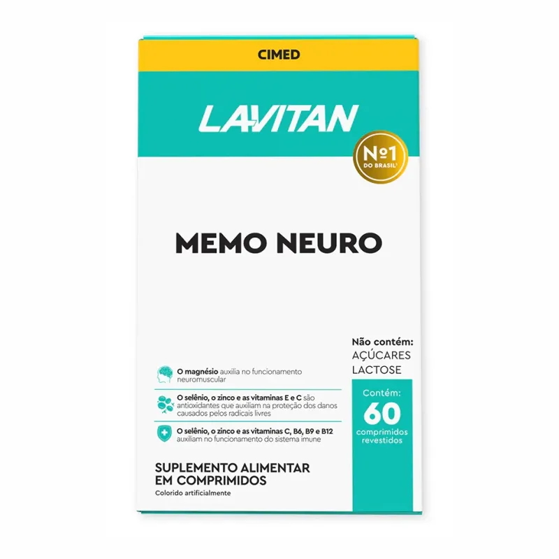Suplemento Alimentar Memo Neuro Lavitan Cimed 60 Comprimidos