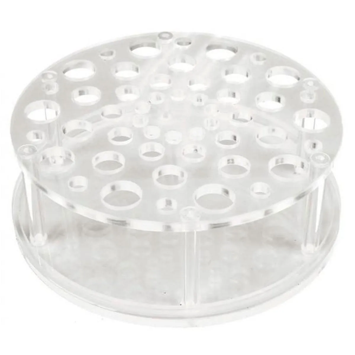 Suporte Acrílico Redondo com 50 Cavidades para Pincéis Transparente