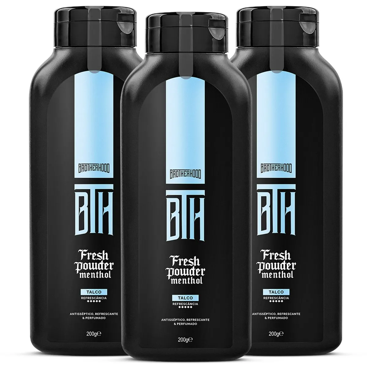 Kit 03 Talco Refrescante Fresh Powder Menthol BTH 200g