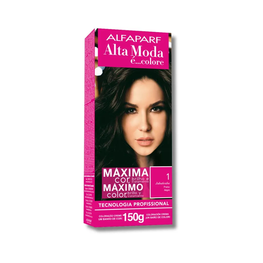 Tintura Alfaparf Alta Moda 1 Preto Jabuticaba