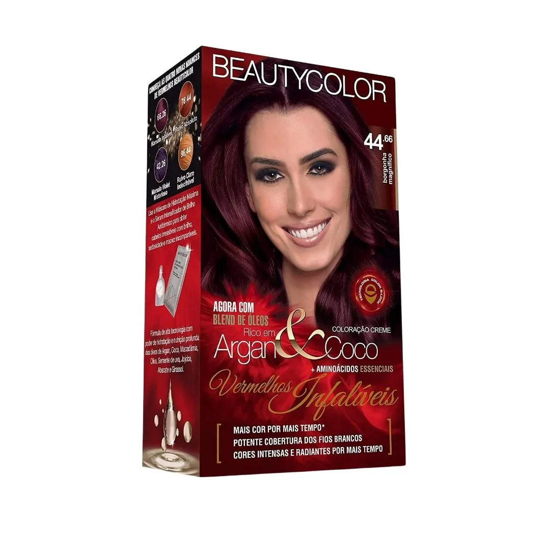Tintura BeautyColor  Kit Vermelhos Infalíveis - 44.66 Borgonha Magnífico