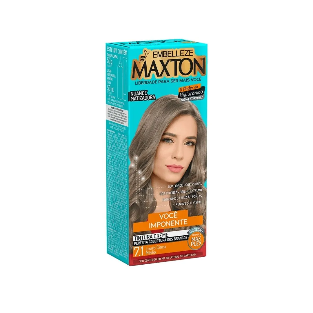 Tintura Maxton Kit  7.1 Louro Cinza Médio