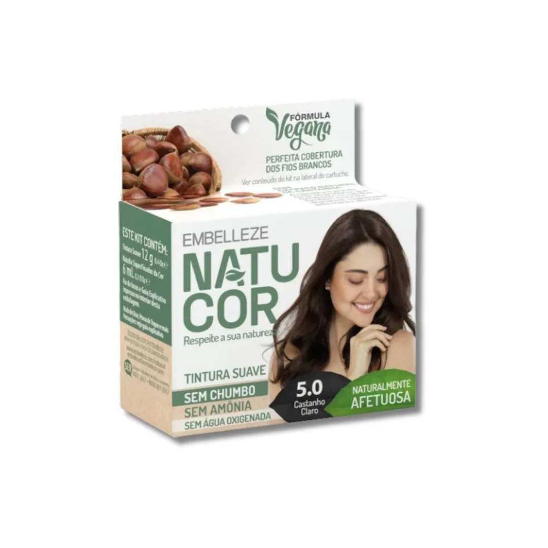 Tintura Natucor 5.0 Castanho Claro  Sem Amônia