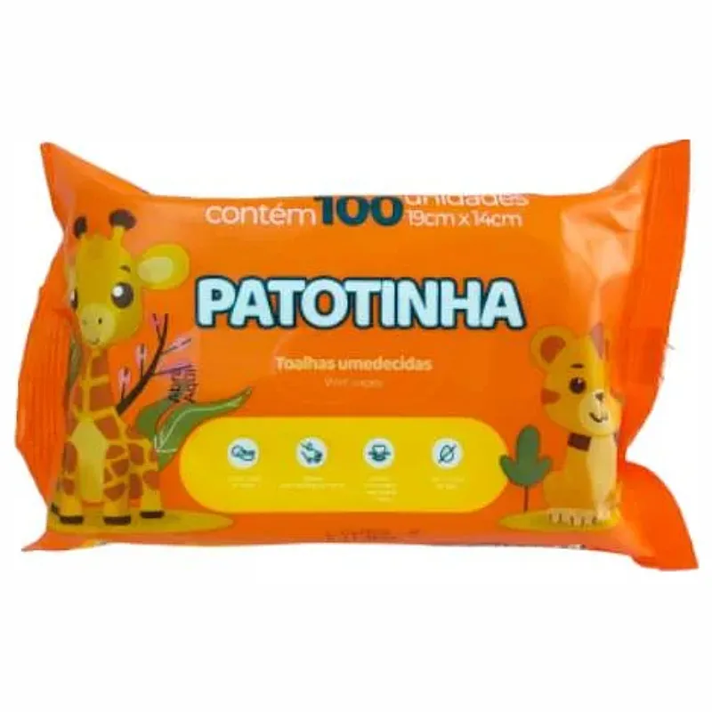 Toalha Umedecida Patotinha Com 100 Unidades Cless