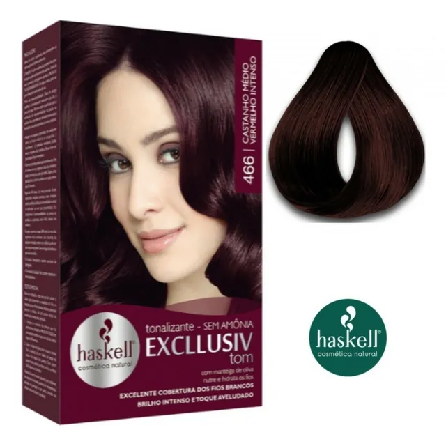 Tonalizante Excllusiv Tom 466 Castanho Médio Vermelho Intenso - Haskell