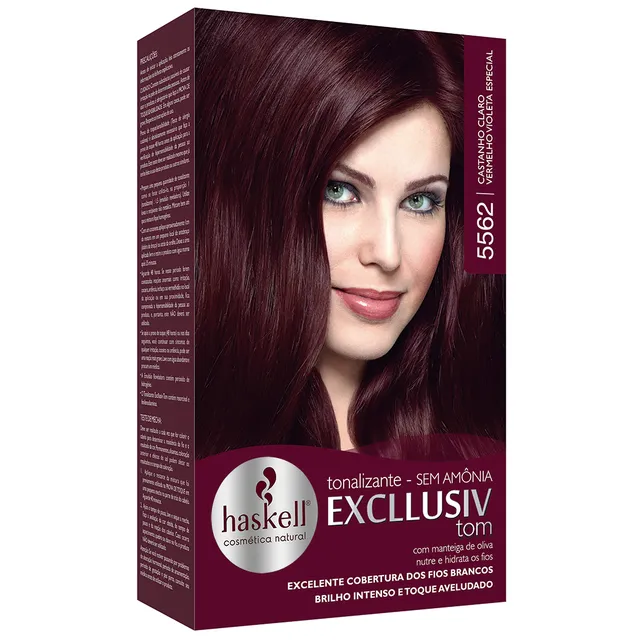 Tonalizante Excllusiv Tom 5562 Castanho Claro Vermelho Violeta Especial - Haskell