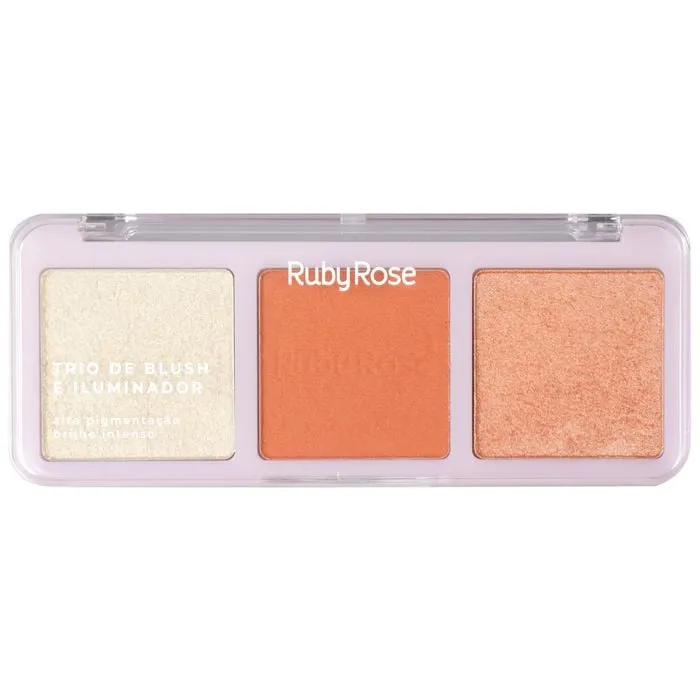 Trio De Blush E Iluminador HL70 B20 BH10 HB5831 Rubyrose