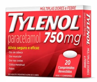 Tylenol Paracetamol 750mg 20 Comprimidos