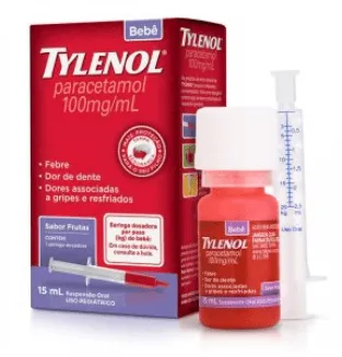 Tylenol Paracetamol Bebê 100mg/ml Suspensão Oral Sabor Frutas 15ml