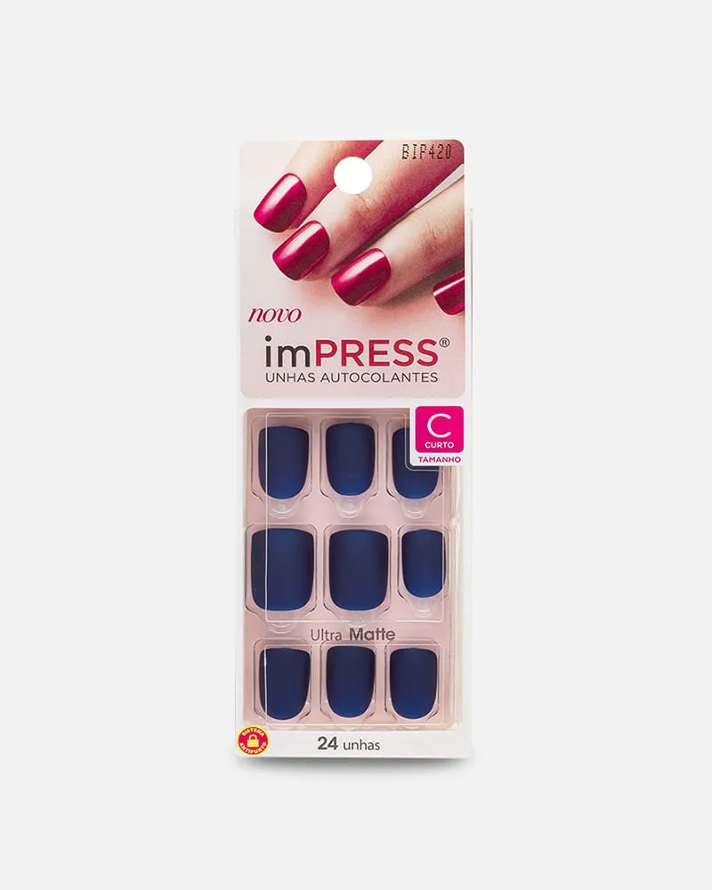 Kiss New York Unha Postiça Autocolante imPress matte curta Follow Me BIP420BR