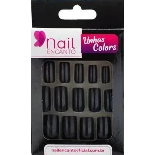 Unhas Nail Encanto Colors 28un Preta