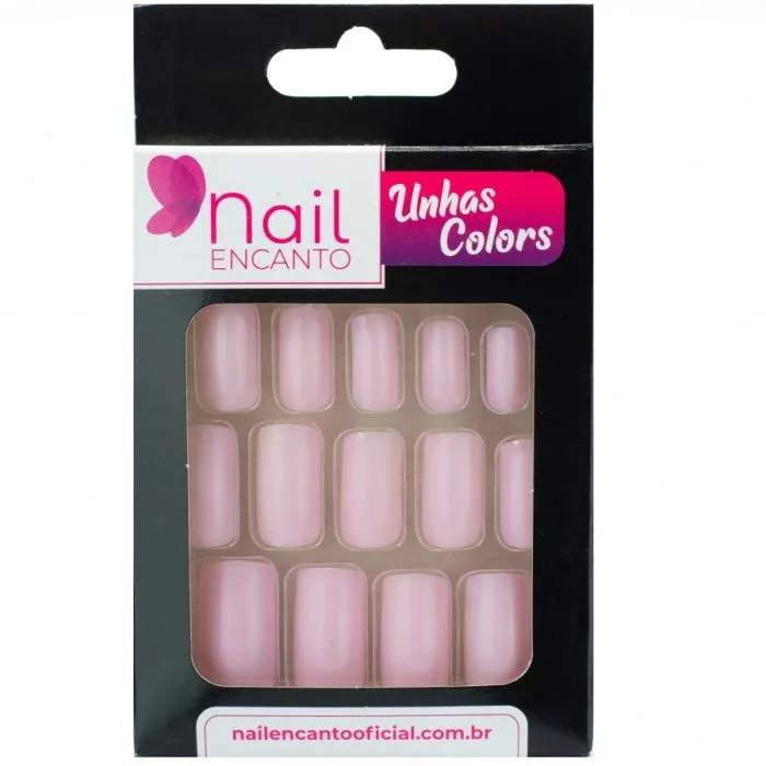 Unhas Nail Encanto Colors 28un Rosa