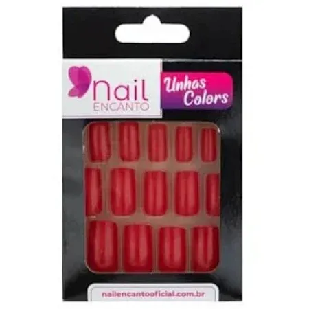 Unhas Nail Encanto Colors 28un Vermelho