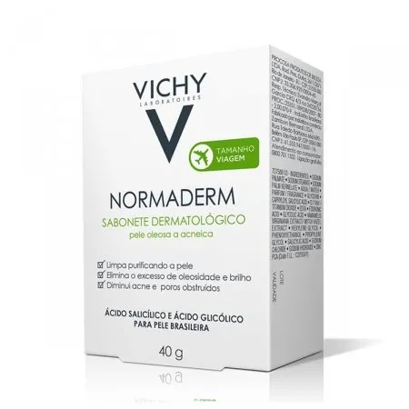 Vichy Sabonete Facial Em Barra  Normaderm Pele Oleosa Acneica 40G