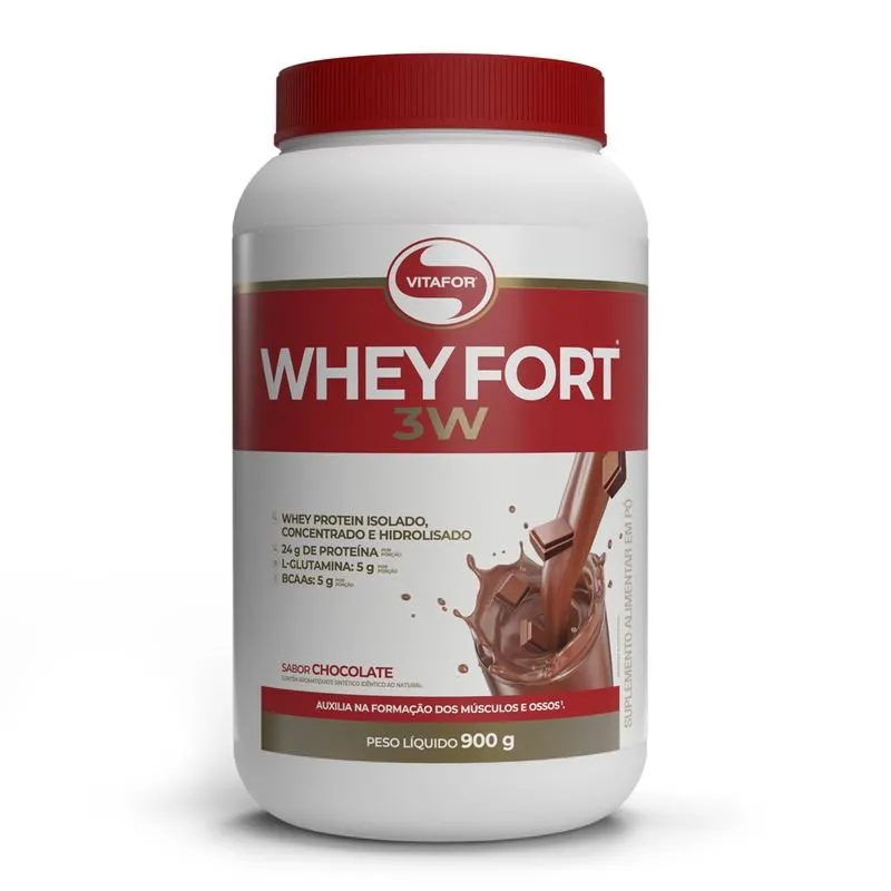 Vitafor Whey Fort 3W Sabor Chocolate Pó 900g