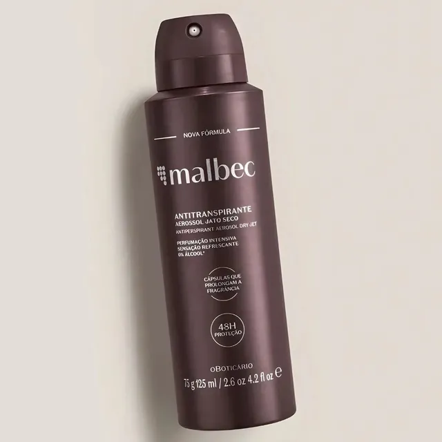 Desodorante Antitranspirante Aerossol Malbec oBoticário 125ml